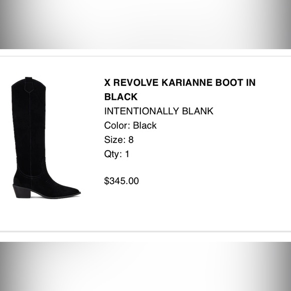 Intentionally Blank x Revolve Karianne Boot - Black Sz 8 - Picture 1 of 5